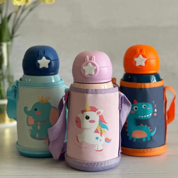 Dual Cup Water Bottle Steel