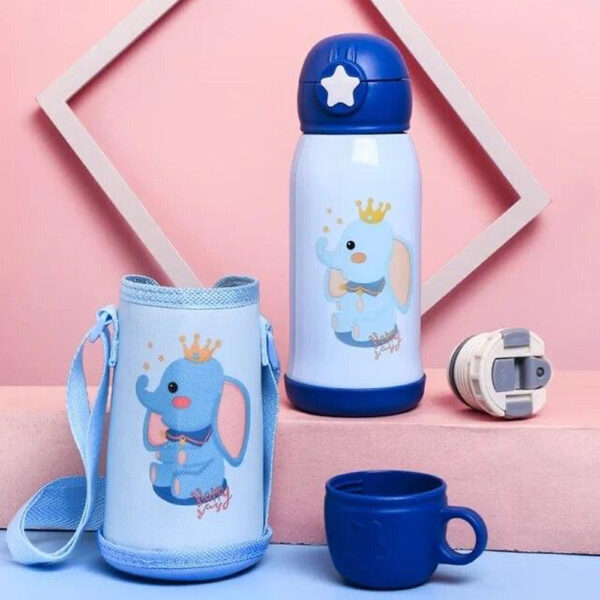 Dual Cup Water Bottle Steel
